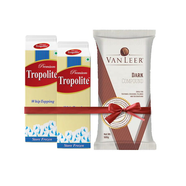 The Baker's Joy Tropolite Premium Whipping Cream 1kg x 2 & Vanleer Dark Compound 500g x 1 - Tropilite Foods