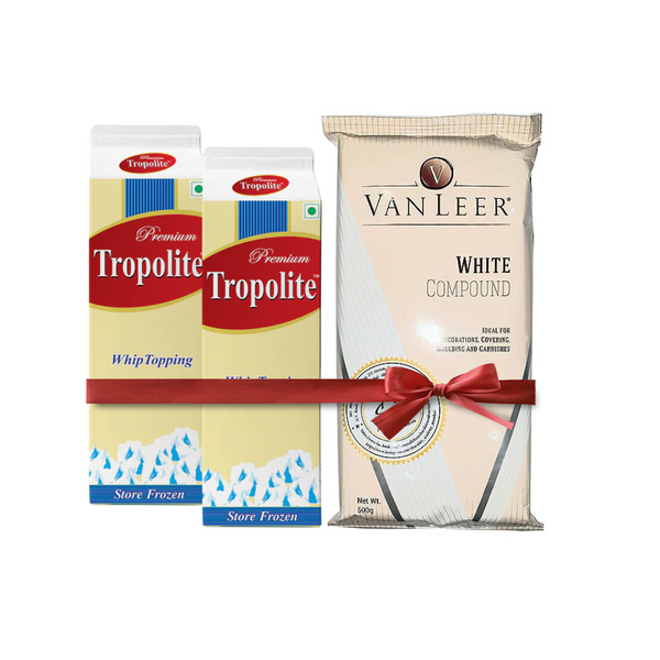 Combo - Tropolite Premium Whipping Cream 1kg x 2 & Vanleer White Compound 500g x 1 - Tropilite Foods