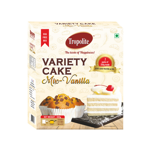 Tropolite Variety Mix -Vanilla - 500 g -Premix for Egg Free Sponge & Muffins - Tropilite Foods