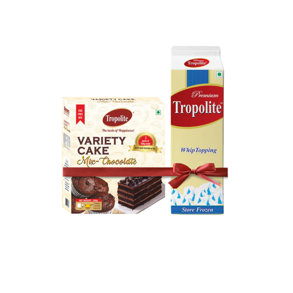 Combo- Tropolite Premium Whipping Cream 1 kg & Variety Cake Mix Chocolate
