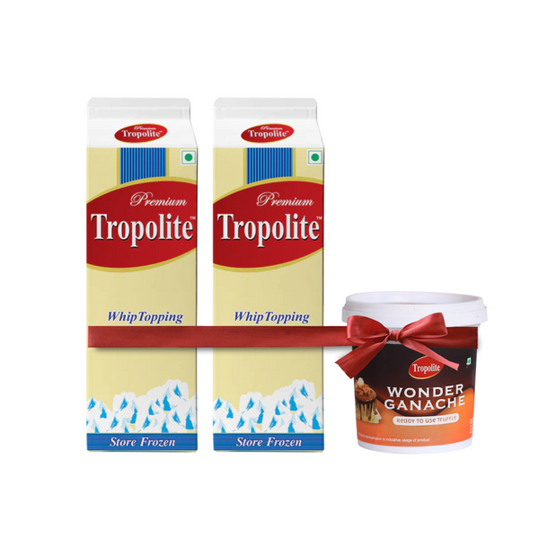 Combo Offer- Tropolite Premium Whipping Cream Pack of 2 X 1 Kg & Wonder Ganache 150 Gm