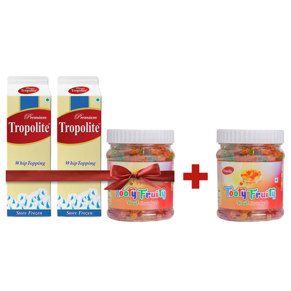 Tropolite Premium Whipping Cream 1 kg X 2 & 1 Tooty Fruity + FREE 1 Tooty Fruity - Tropilite Foods